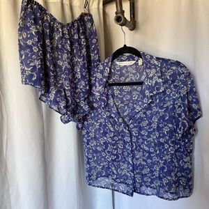 Victoria's Secret vintage Floral Blue pajamas top shorts
